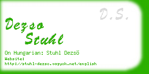 dezso stuhl business card