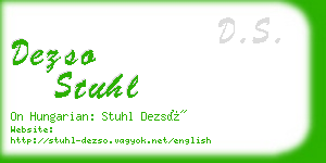 dezso stuhl business card